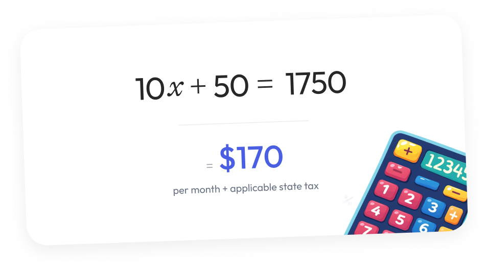 Algebra tutoring — $170 per month